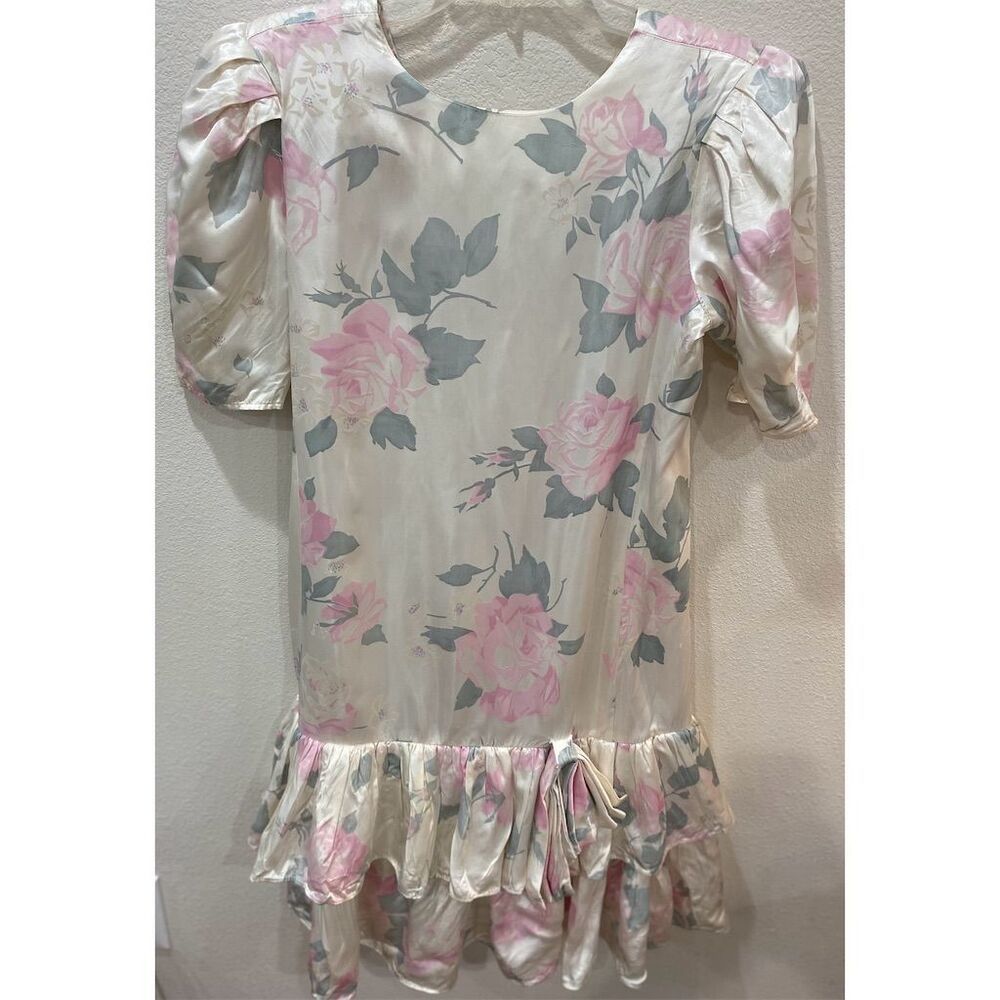 Country Romance Women's 5-6 Pink Floral Short Dress Party Cocktail Vintage